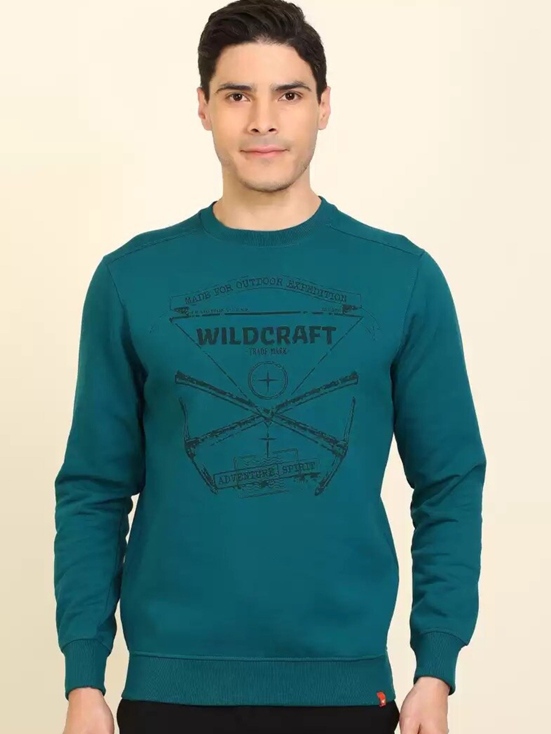 

Wildcraft Men Green Printed Sweatshirt