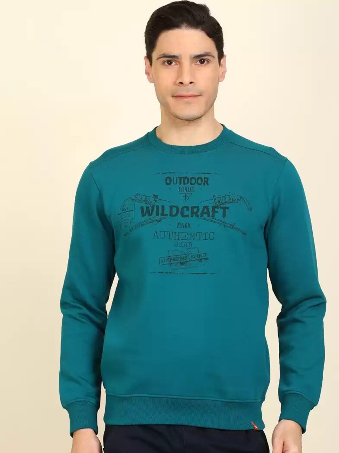 

Wildcraft Men Green Printed Sweatshirt