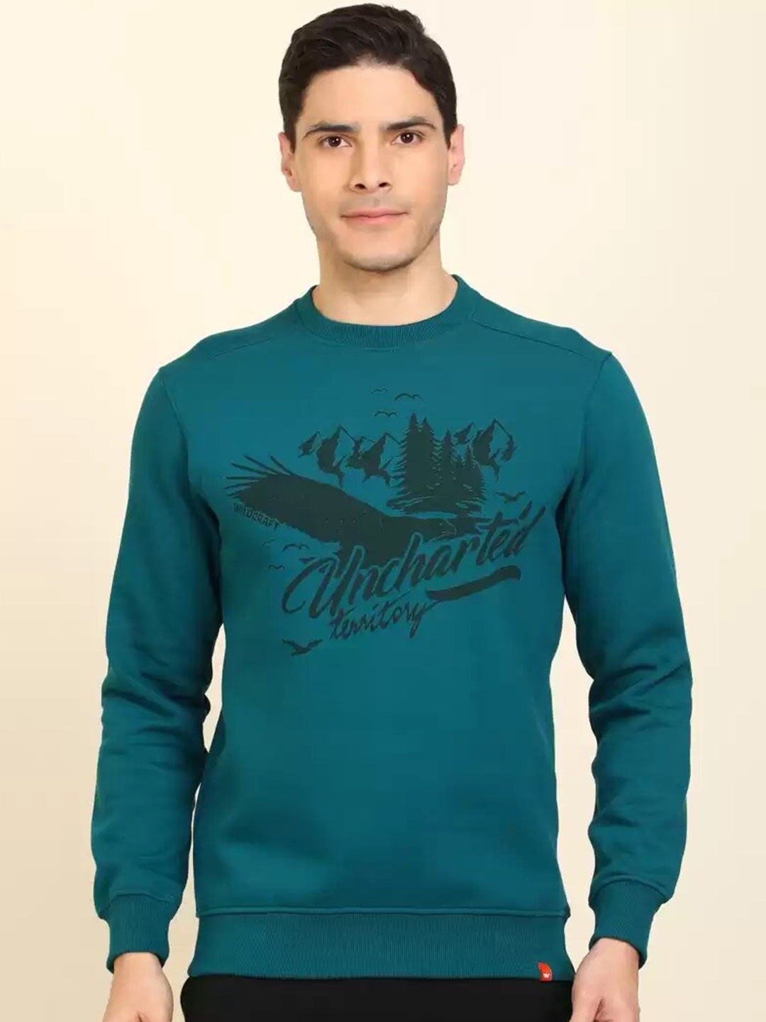 

Wildcraft Men Green Printed Sweatshirt