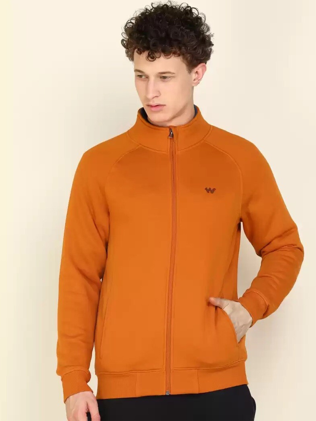 

Wildcraft Men Cotton Orange Solid Sweatshirt