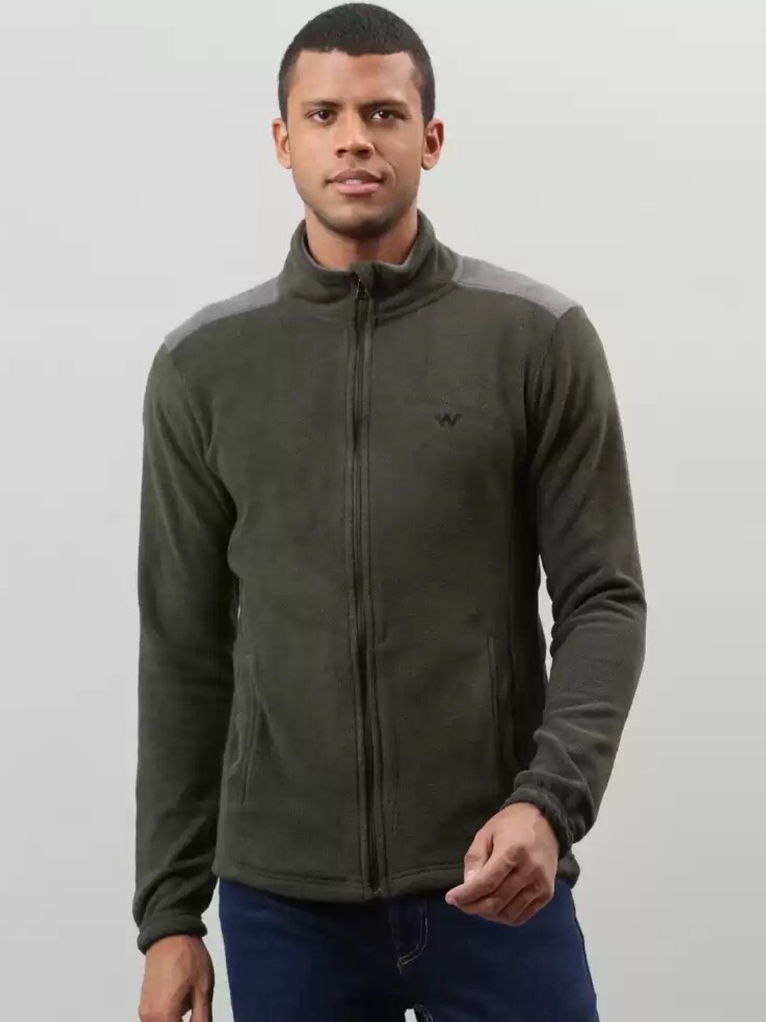 

Wildcraft Men Olive Green Solid Sweatshirt