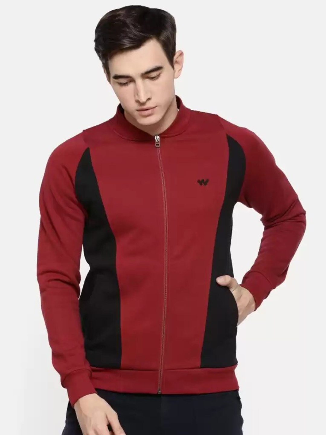

Wildcraft Men Cotton Red Colourblocked Sweatshirt