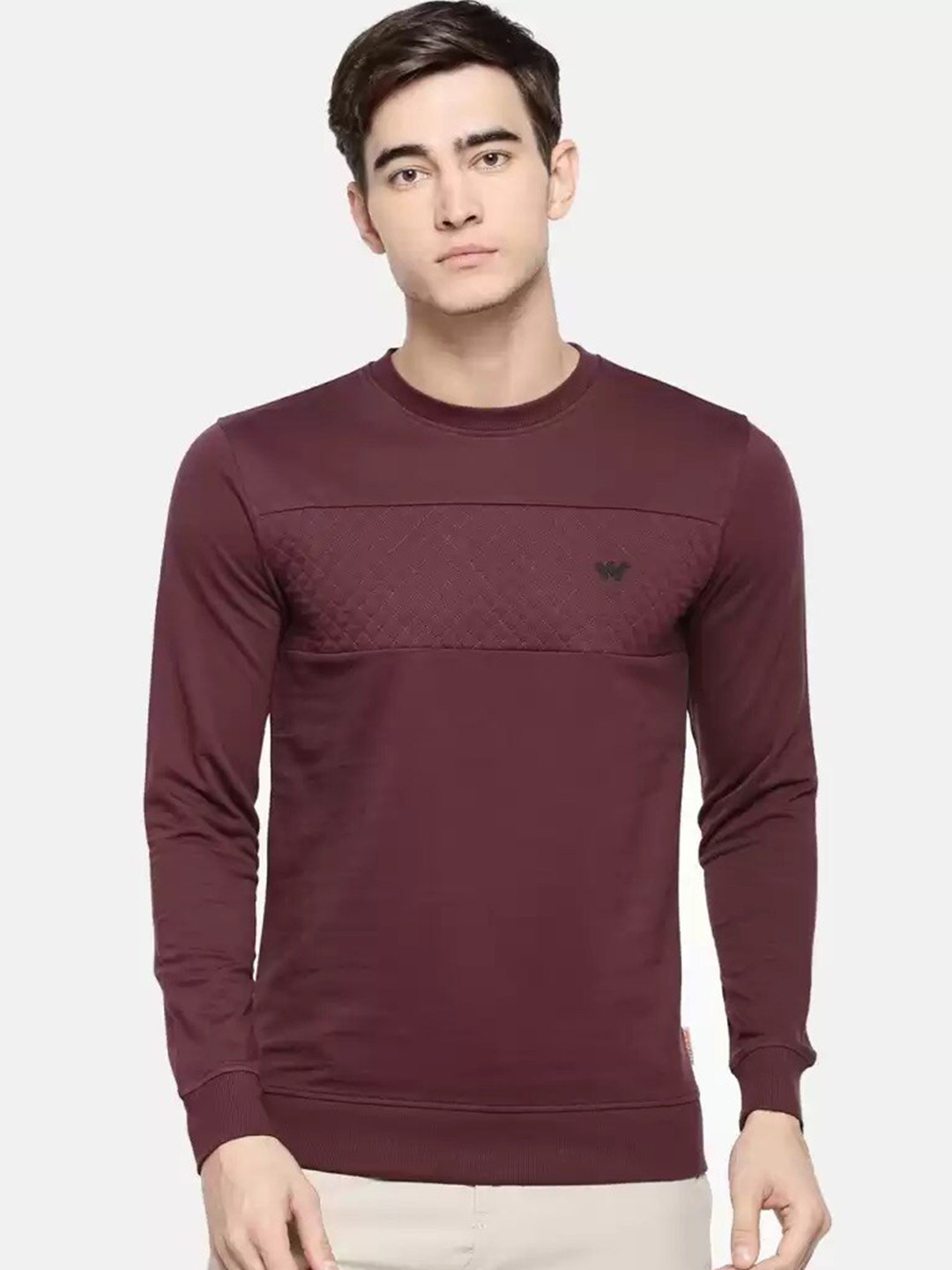 

Wildcraft Men Solid Burgundy Sweatshirt