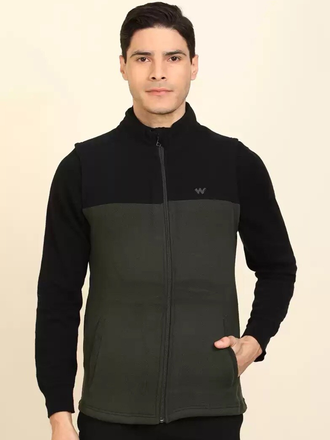 

Wildcraft Men Olive Green Colourblocked Sweatshirt