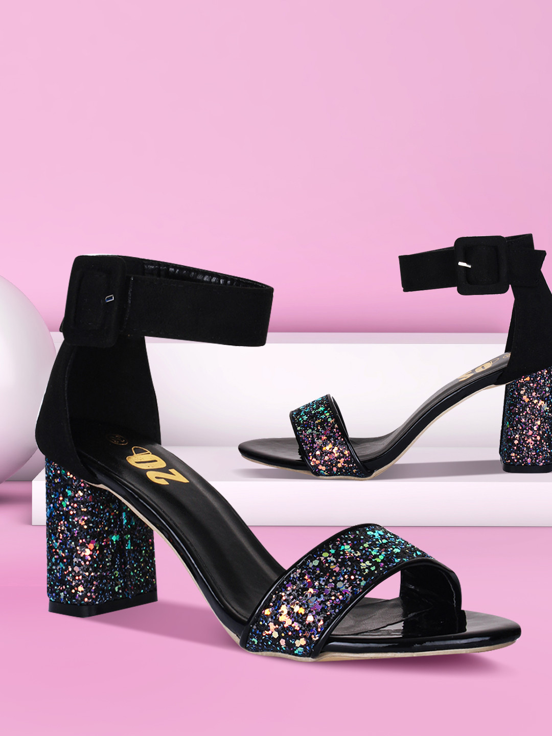 

20Dresses Black Party Block Sandals