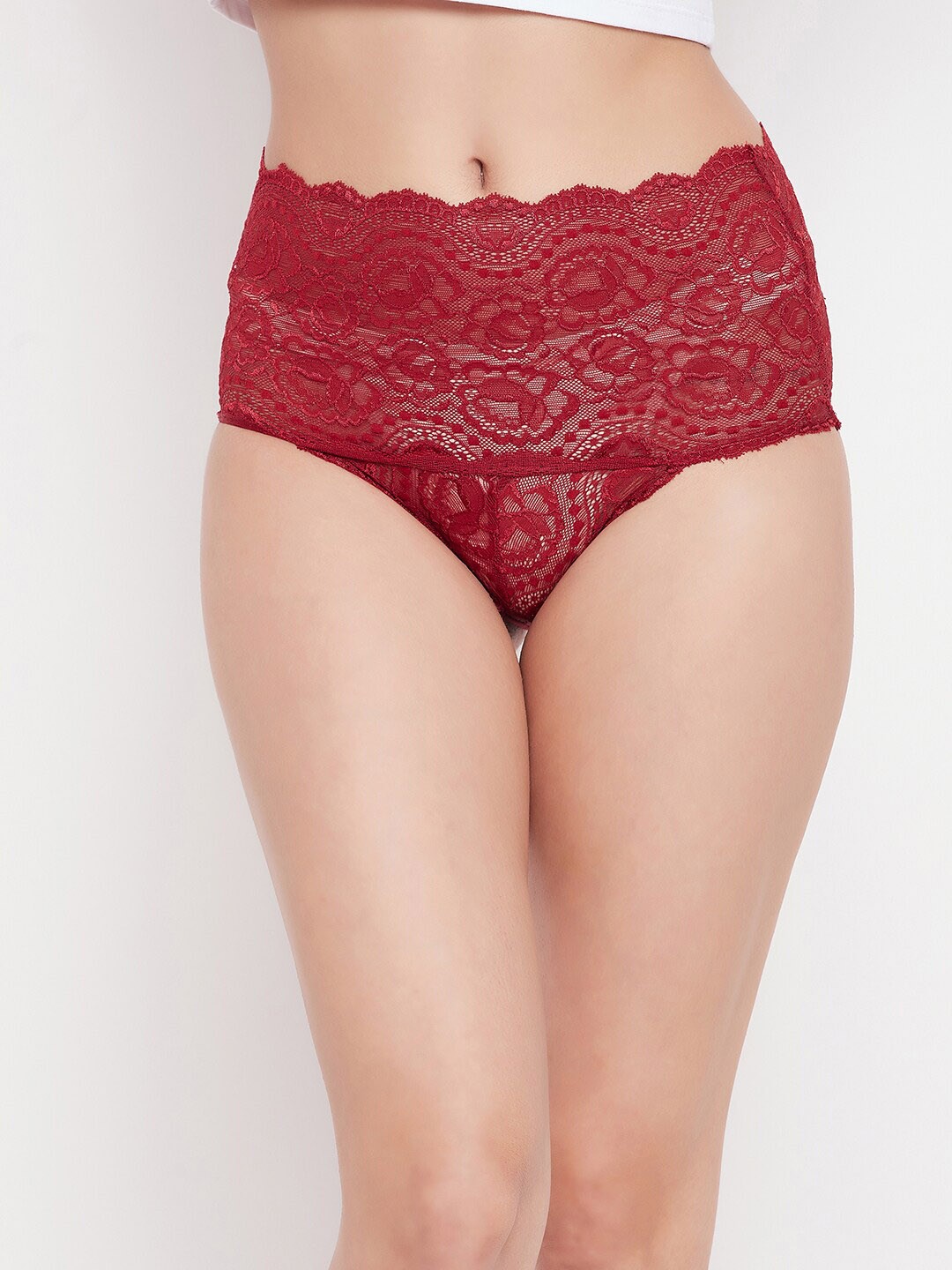 

Clovia Women Maroon Self-Design Hipster Briefs