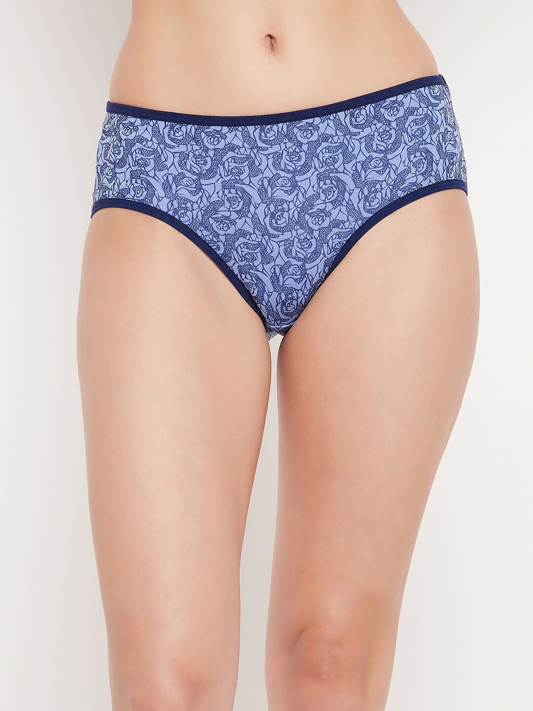 

Clovia Women Blue Floral Printed Hipster Briefs