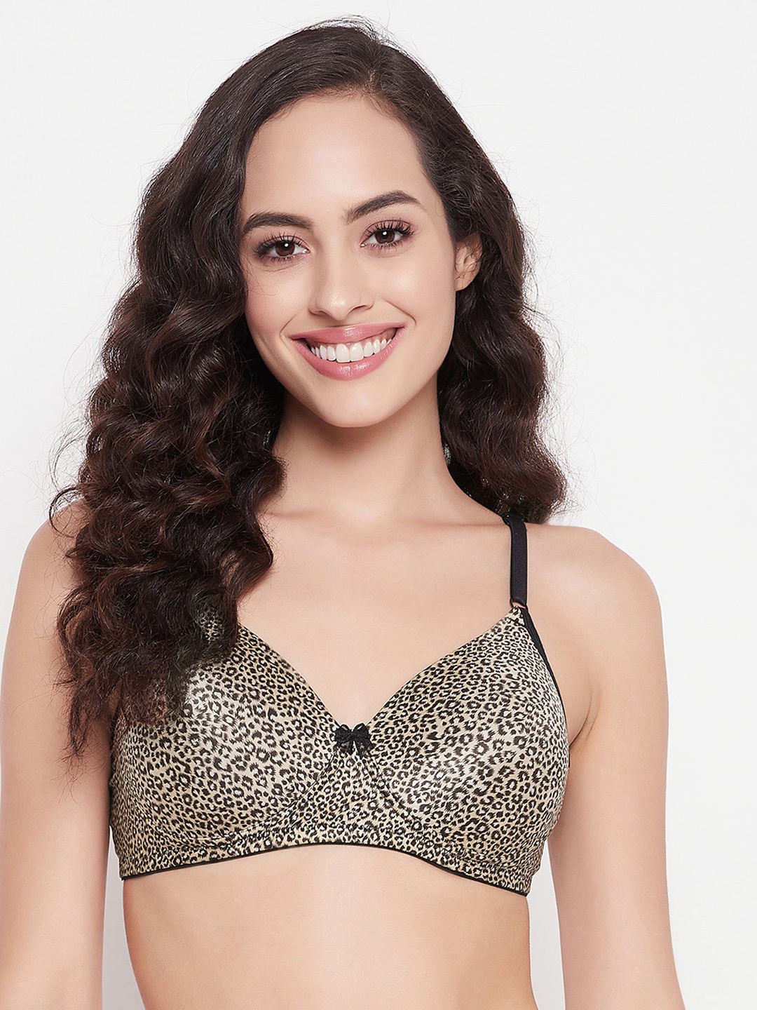 Clovia Women Animal Bra Lightly Padded Tshirt Bra, Beige