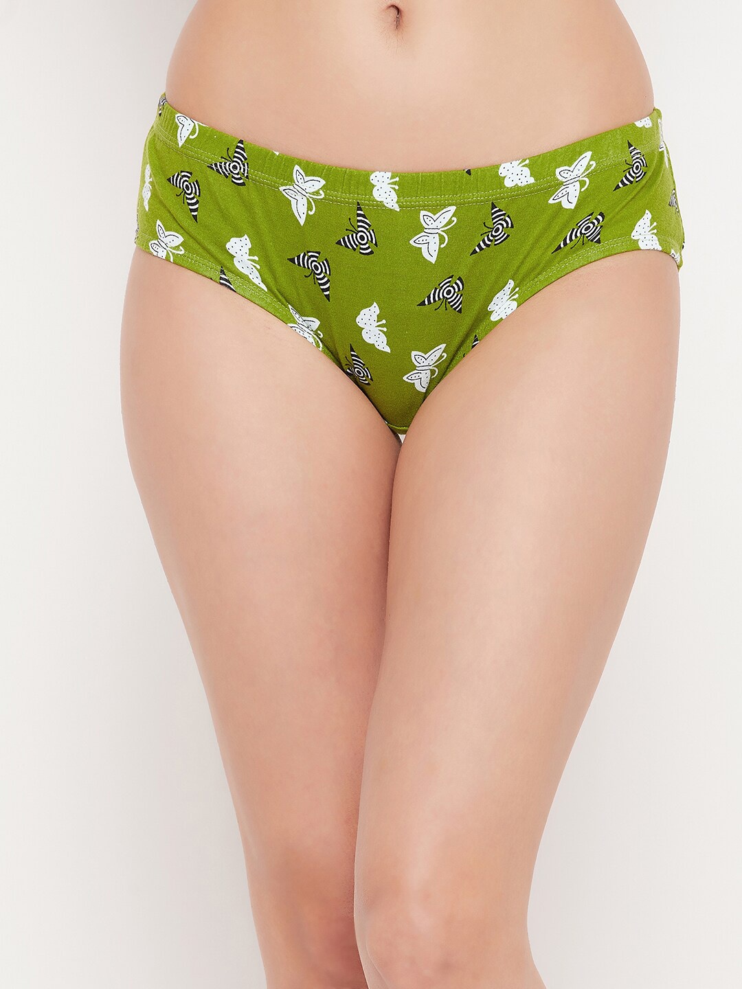 

Clovia Women Green Printed Cotton Hipster Briefs