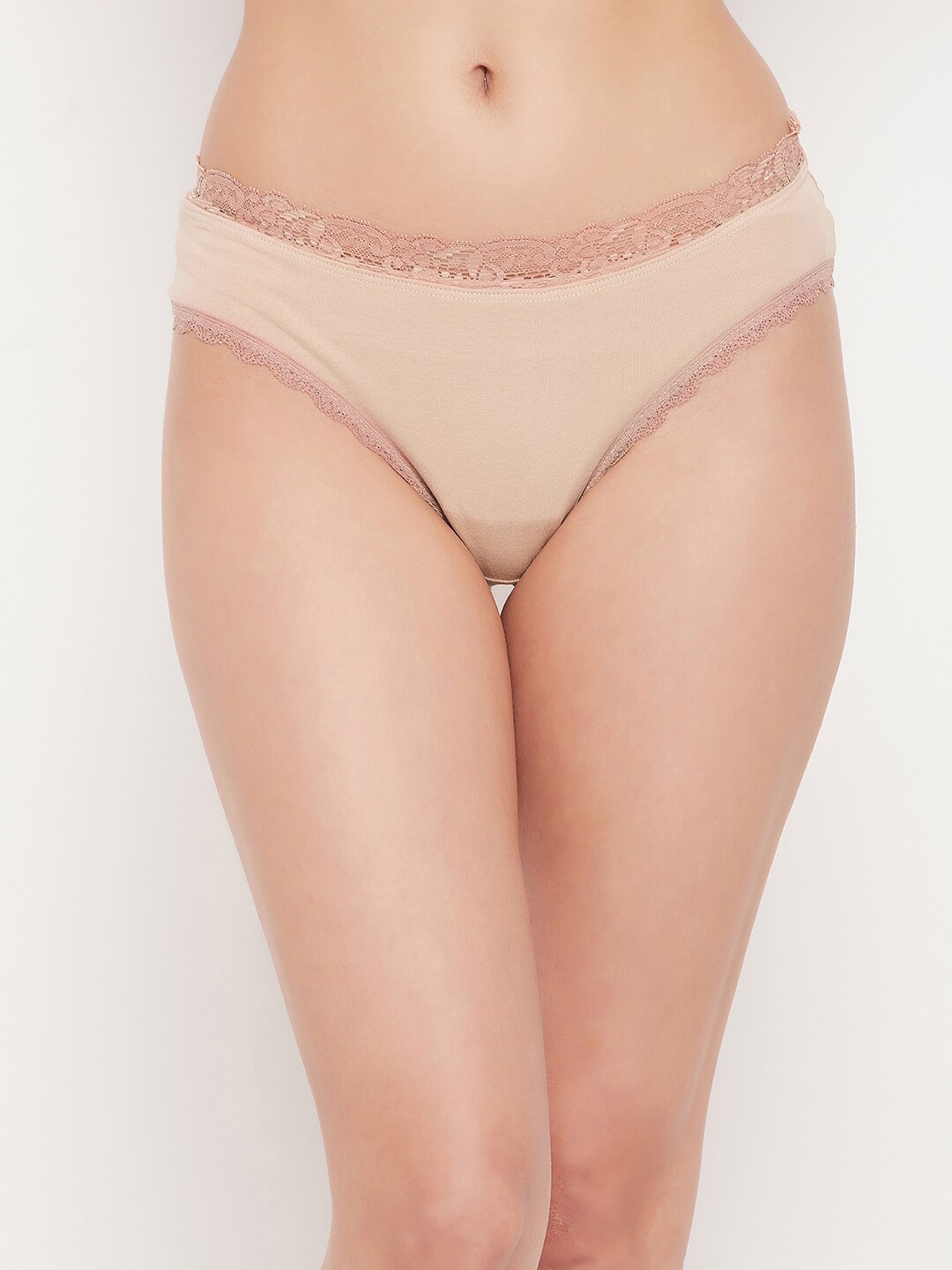 

Clovia Women Nude Coloured Solid Cotton Hipster Briefs