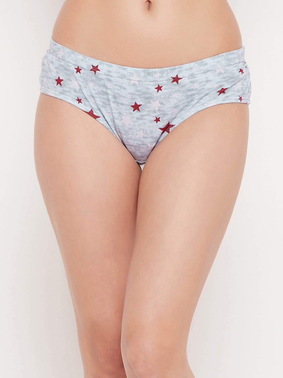 

Clovia Women Grey Printed Cotton Hipster Briefs