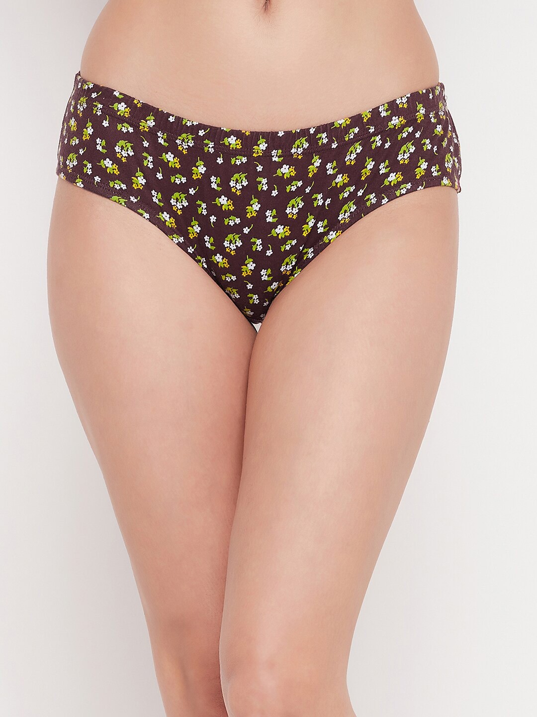

Clovia Women Maroon Printed Cotton Hipster Briefs
