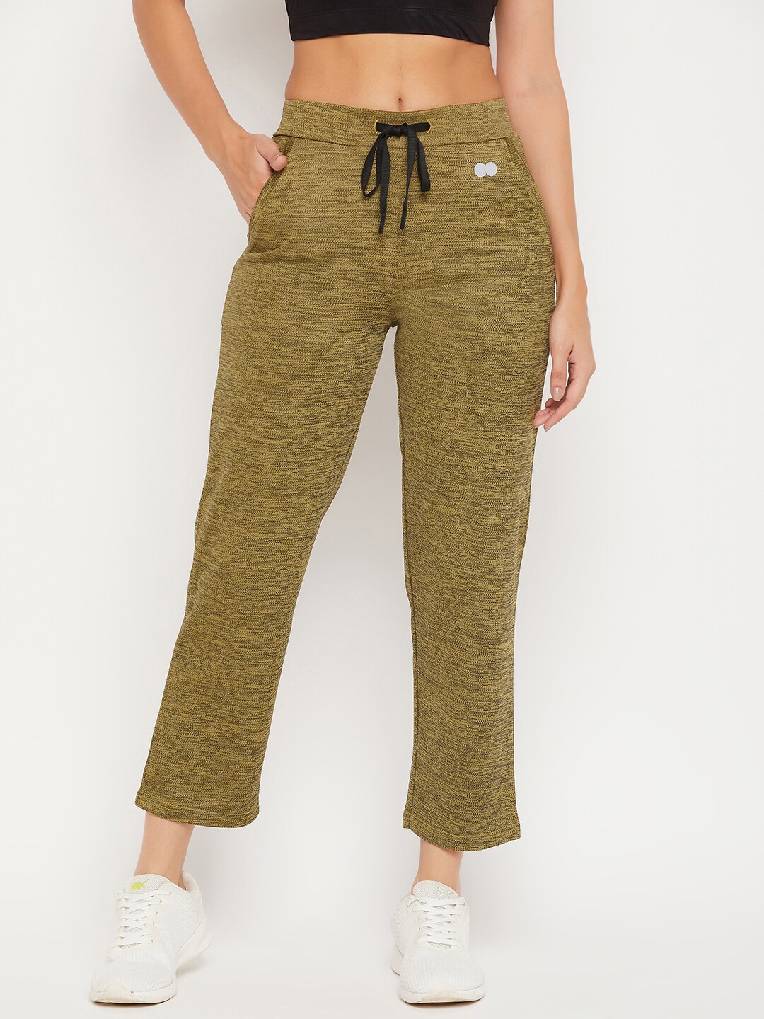 

Clovia Women Comfort Fit Active Ankle-Length Joggers With Pocket, Yellow
