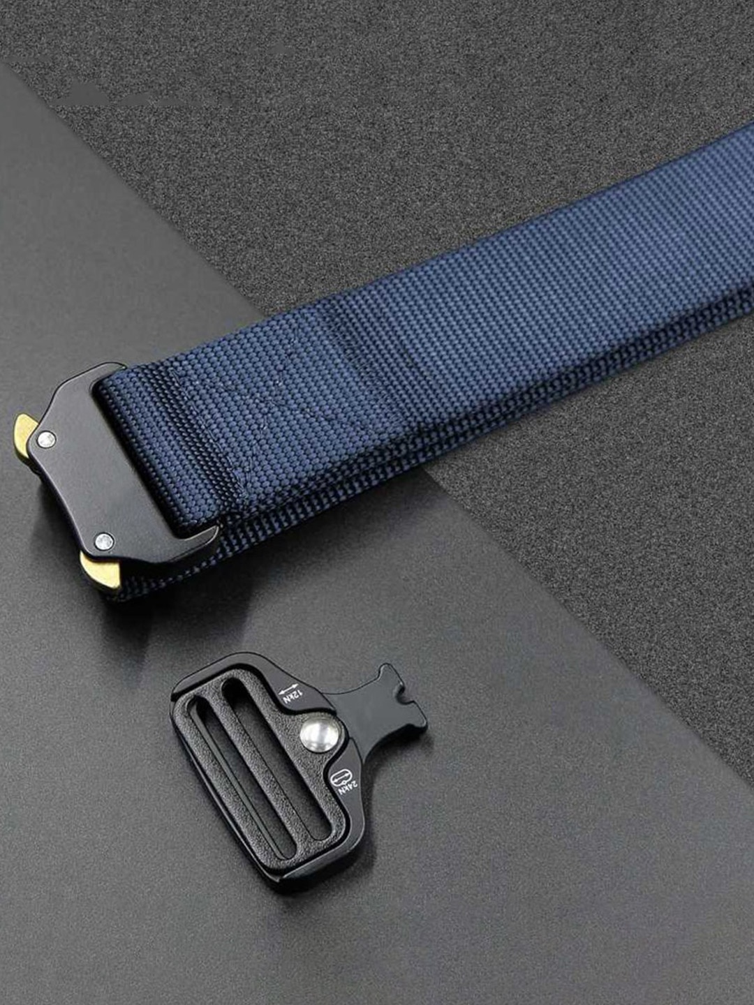 

HENEDA Men Navy Blue Textured Belt