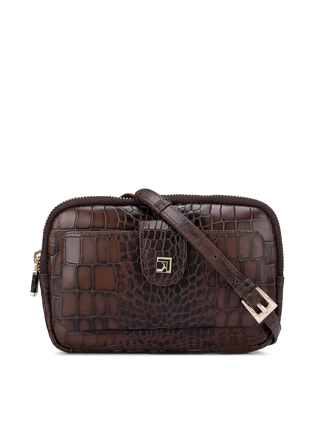 

Da Milano Brown Solid Travel Pouch