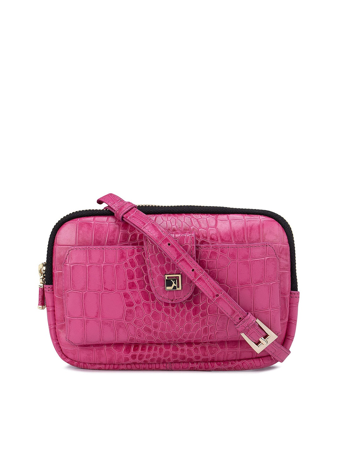 

Da Milano Pink Textured Leather Travel Pouch