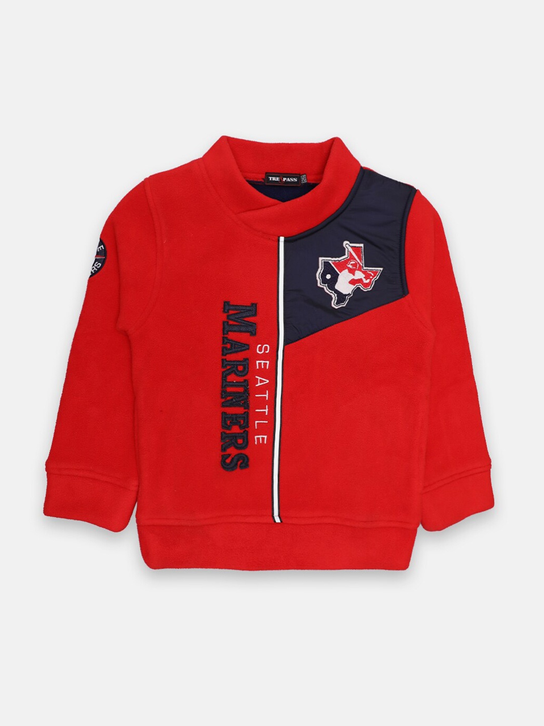 

CHIMPRALA Boys Red Printed Cotton Sweatshirt