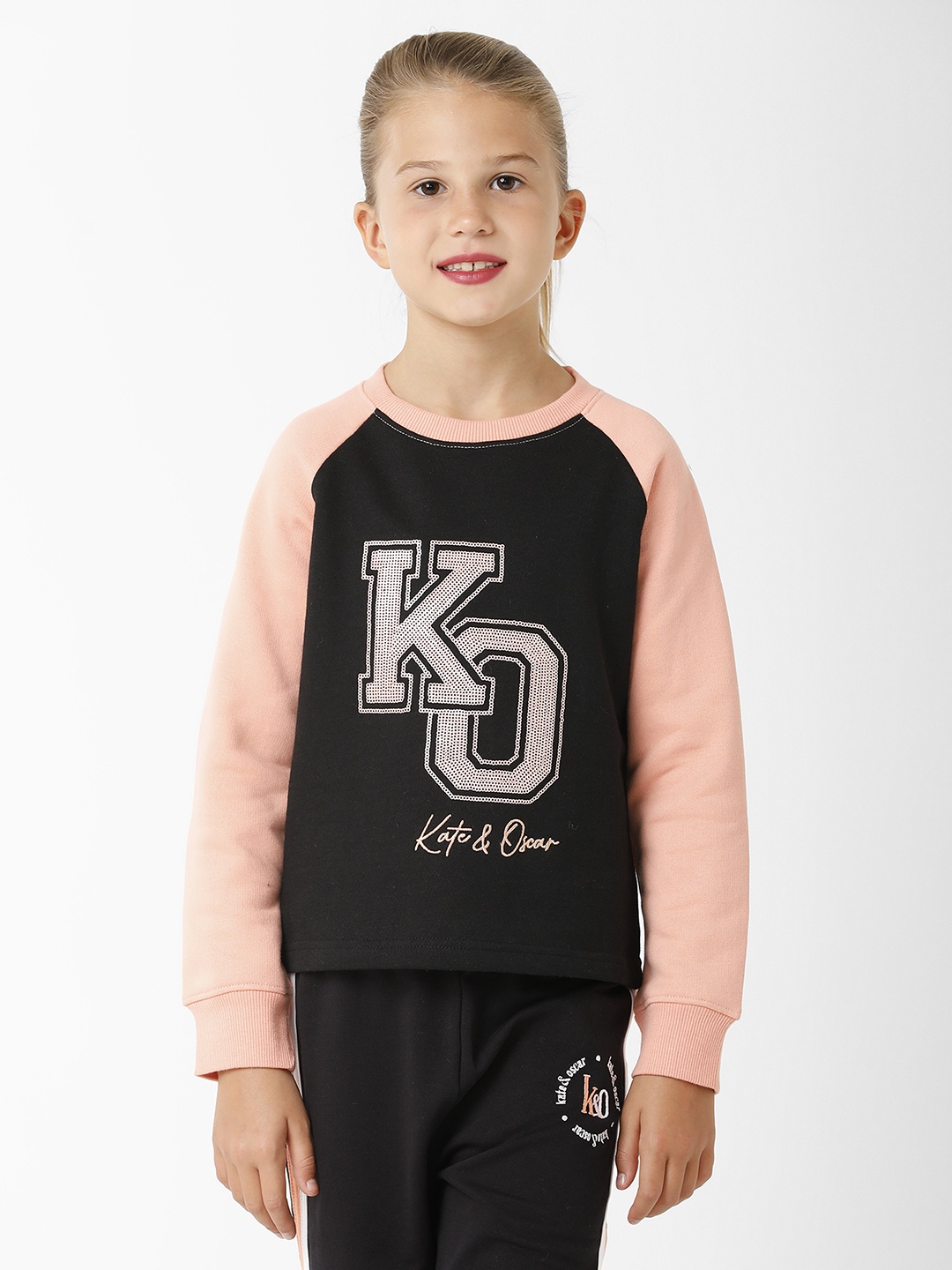 

KATE & OSCAR Girls Black Printed Sweatshirt