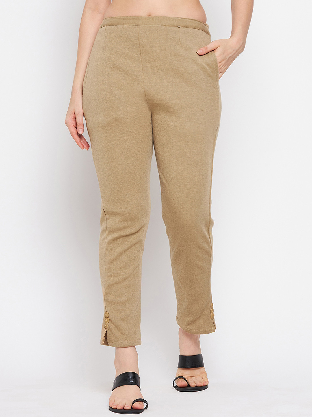 

Clora Creation Women Beige Solid Smart Easy Wash Trousers