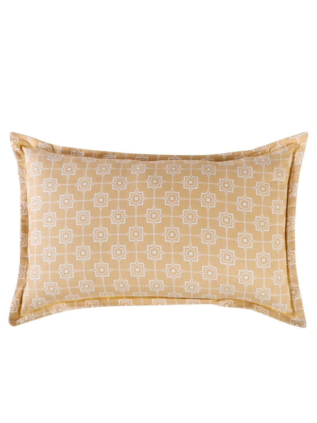 

A Homes Grace Set Of 2 Golden Printed 144 TC Cotton Pillow Covers, Gold