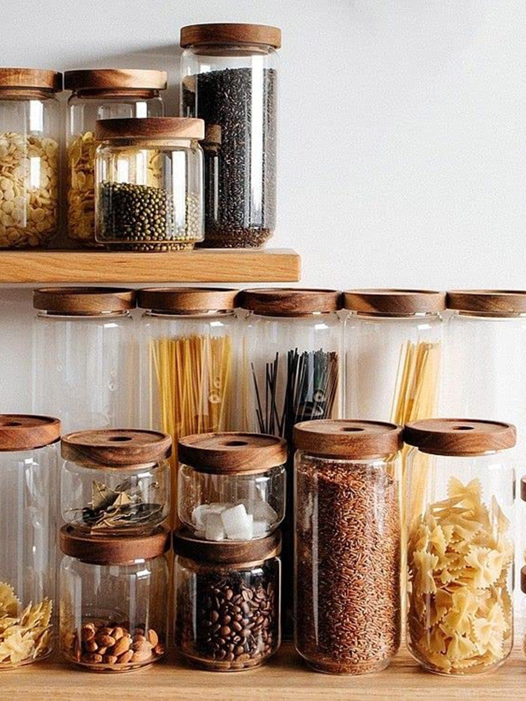 

Femora Orange Solid Set Of 2 Glass Kitchen Storage Jars With Lid 700 ml Each, Transparent