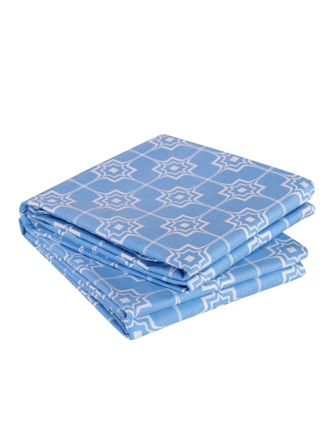 

A Homes Grace Set Of 2 Blue Printed Pillow Covers