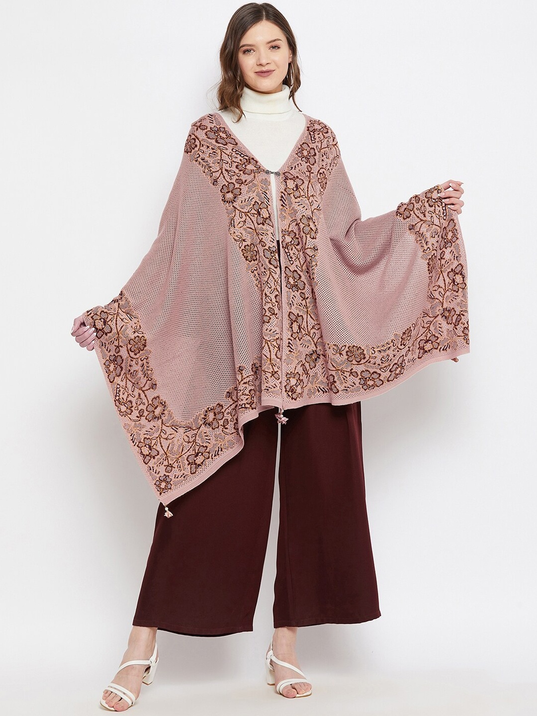 

Knitstudio Women Rose Botanical Knitted Shawl