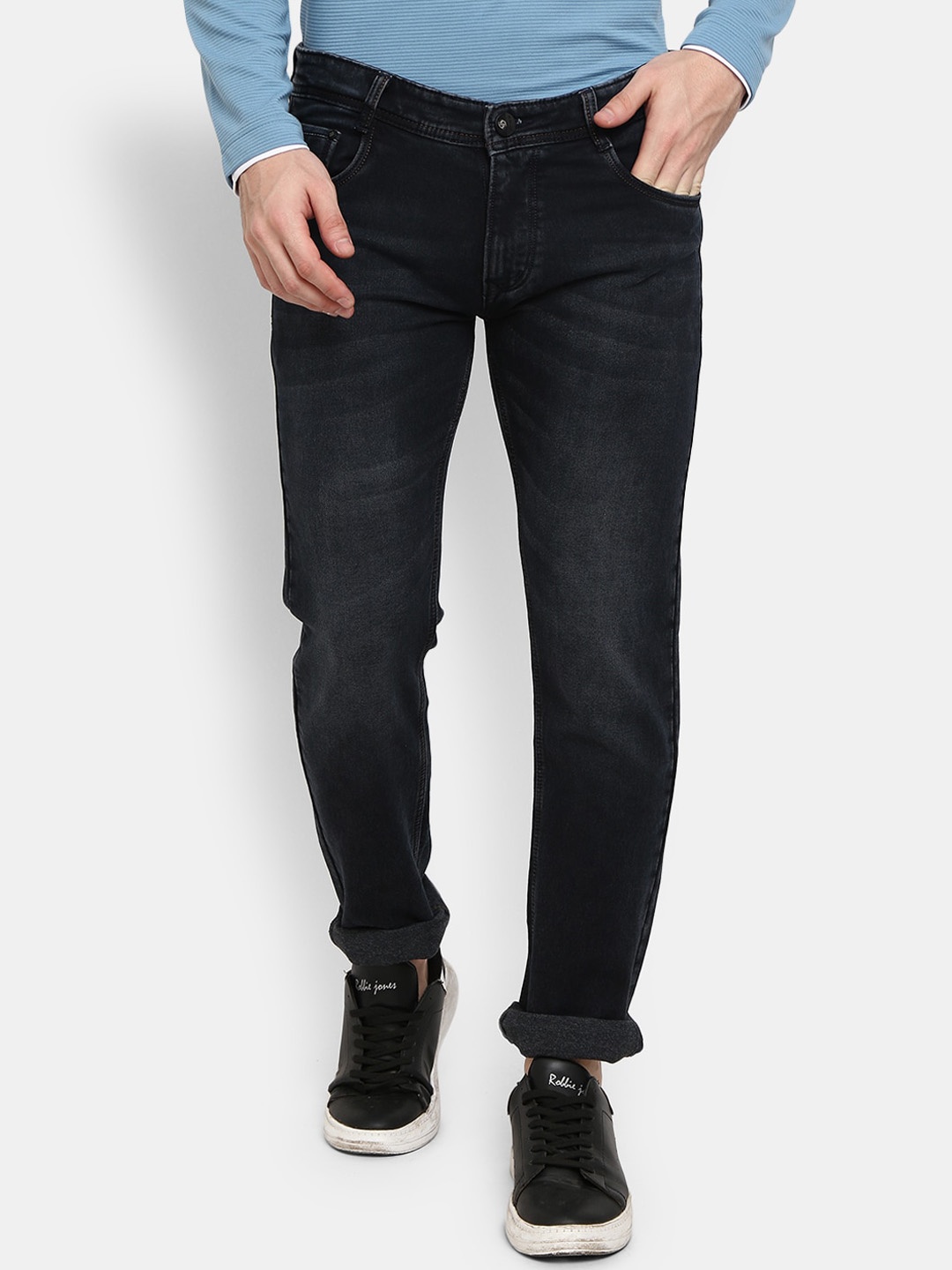 

V-Mart Men Light Fade Jeans, Black
