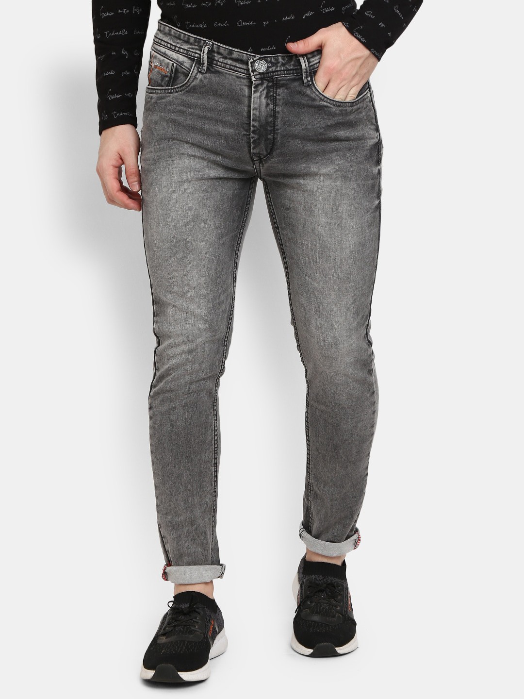 

V-Mart Men Light Fade Jeans, Charcoal