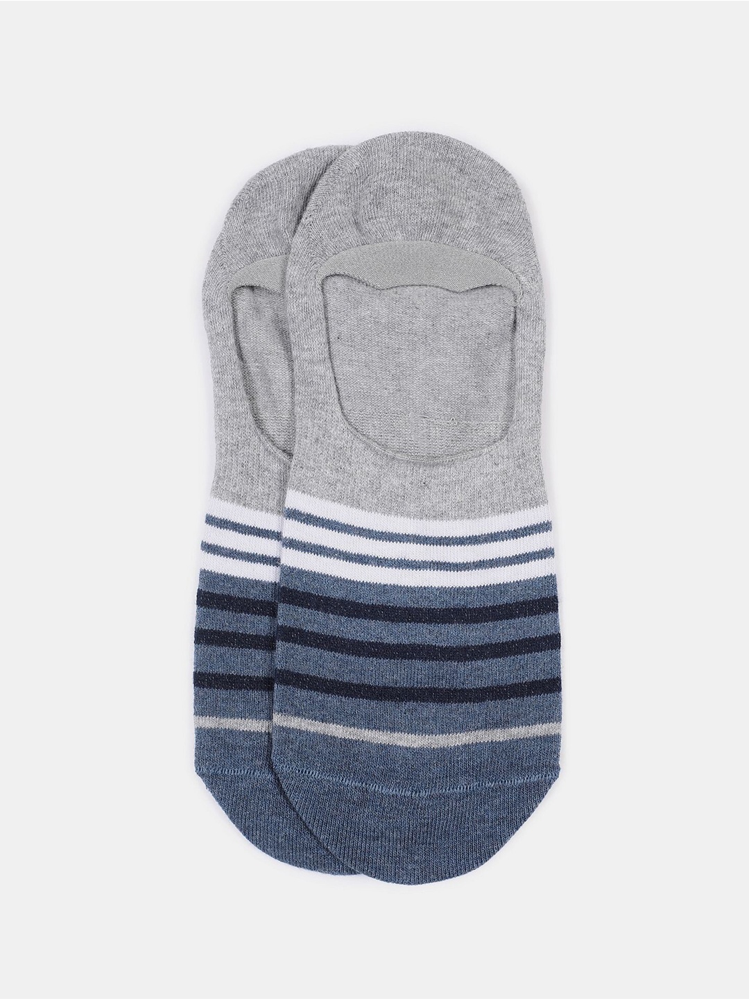 

Arrow Men Blue & Grey Striped Printed Shoe Liners Socks