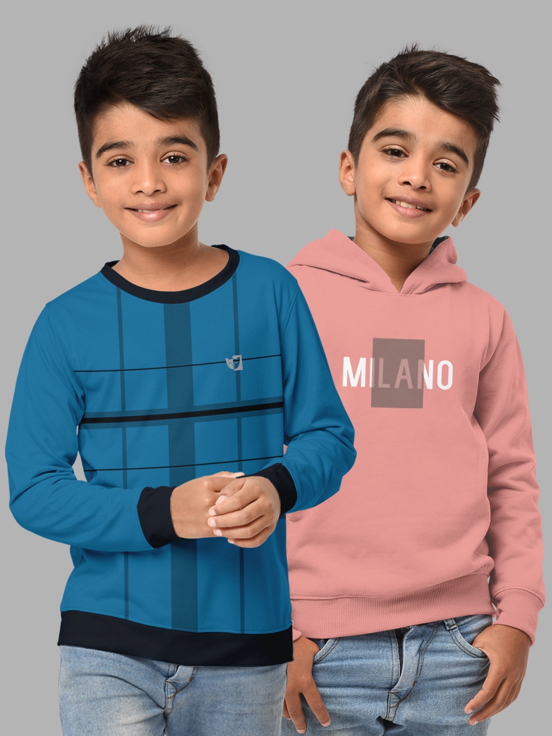 

HELLCAT Boys Turquoise Blue 2 Printed Hooded Cotton Sweatshirt