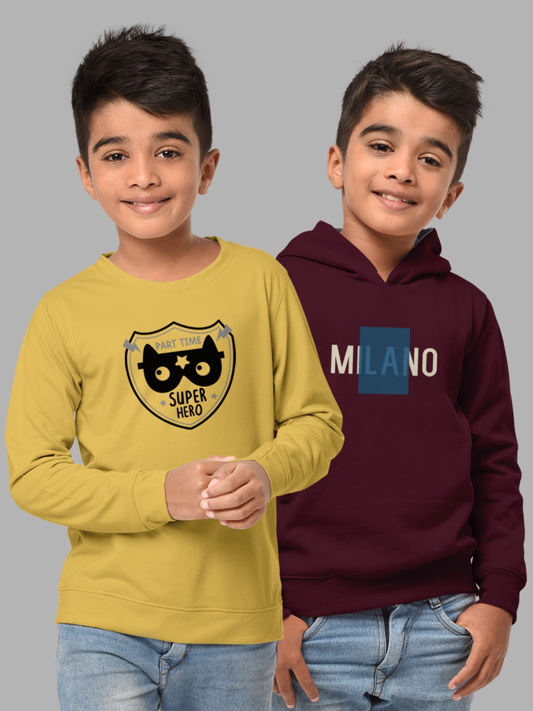 

HELLCAT Boys Mustard Printed Hooded Sweatshirt