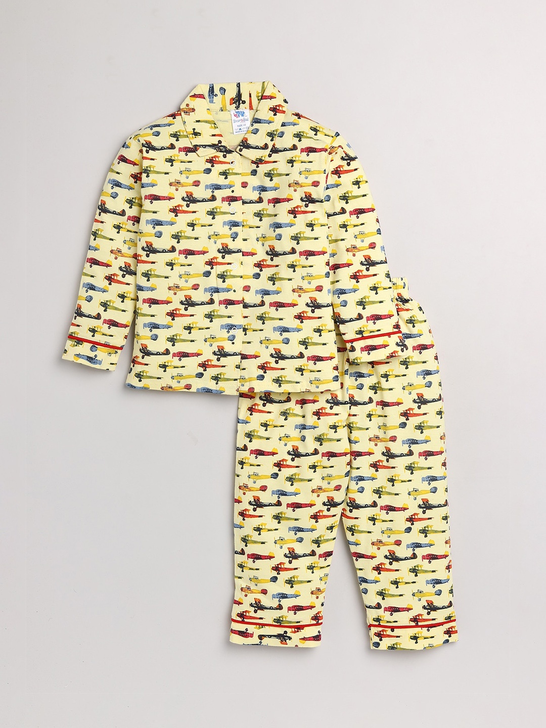 

Dear to Dad Boys Printed Pure Cotton Night suit, Yellow