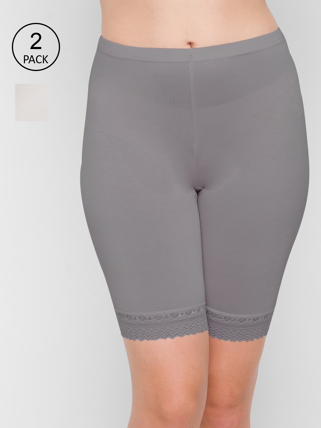

FashionRack Women Pack Of 2 Solid Boyshorts 081_GW-Grey