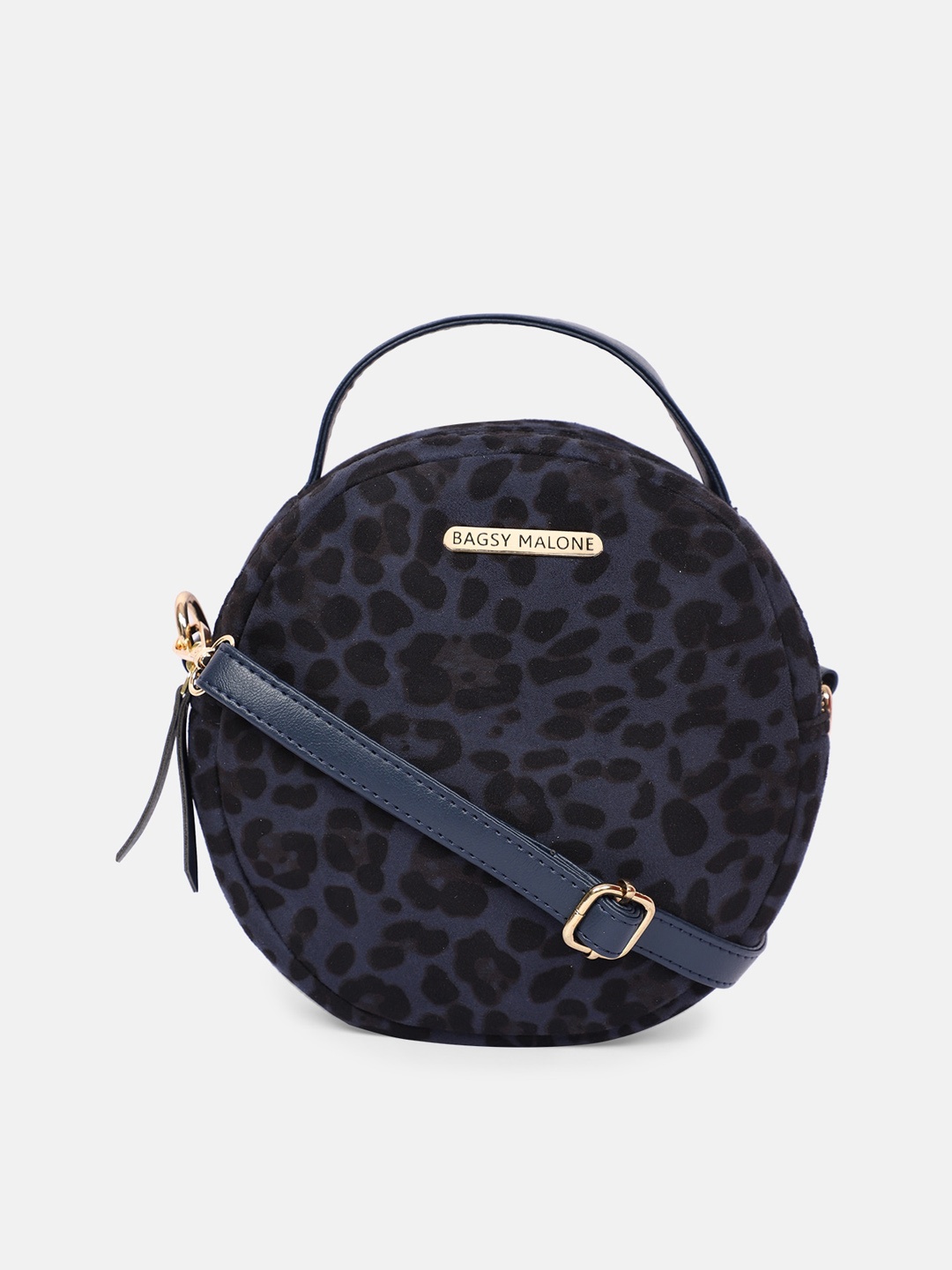 

Bagsy Malone Blue Animal Printed PU Structured Sling Bag