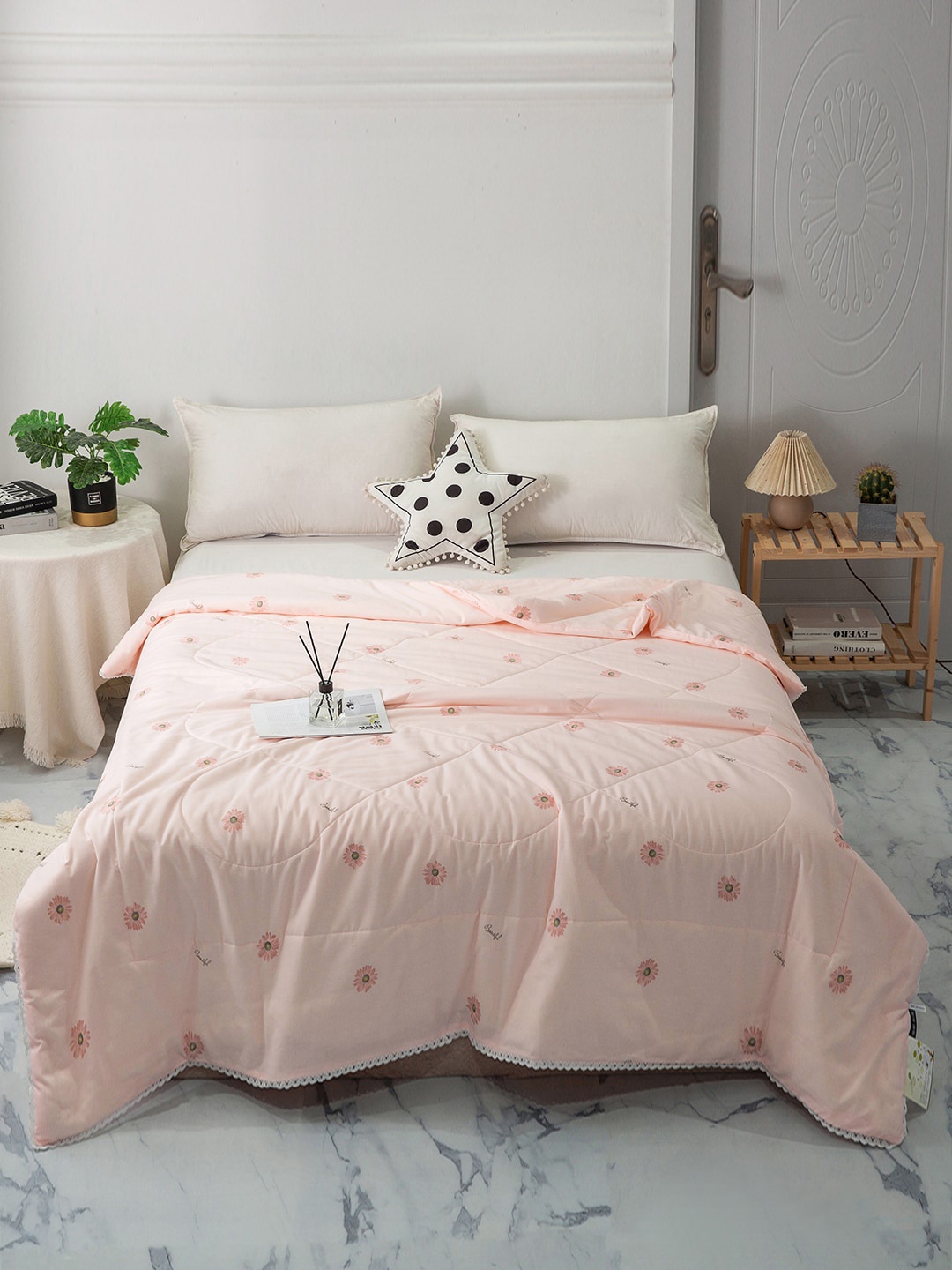 

JC HOME Unisex Pink Blankets Quilts and Dohars