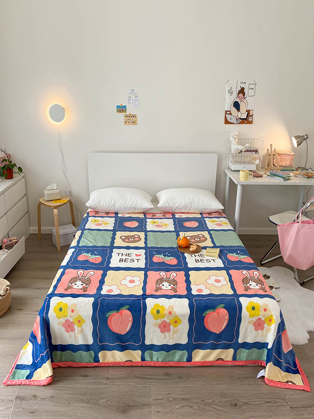 

JC Collection Blue & Yellow AC Room 350 GSM Single Bed Blanket