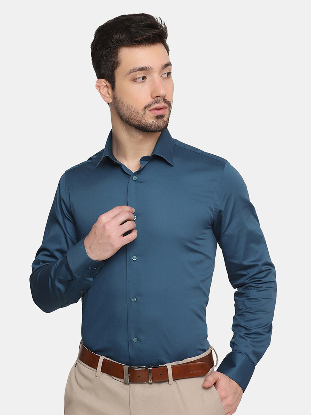 

Blackberrys Men Blue Slim Fit Cotton Casual Shirt
