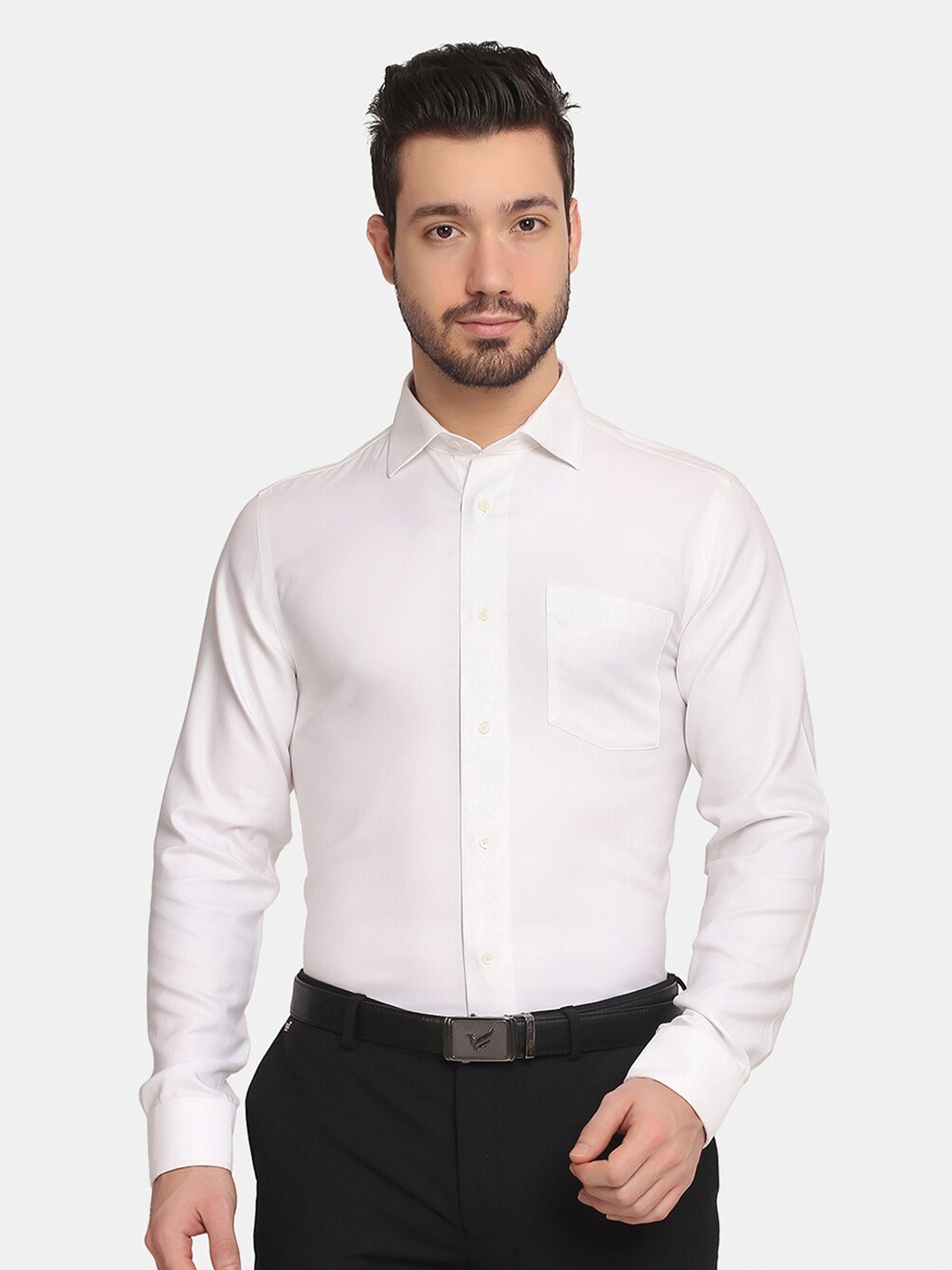 

Blackberrys Men White Slim Fit Cotton Casual Shirt