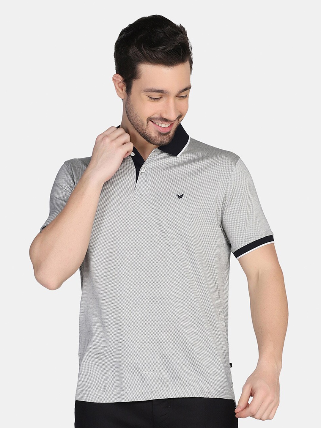 

Blackberrys Men Navy Blue Polo Collar Slim Fit T-shirt