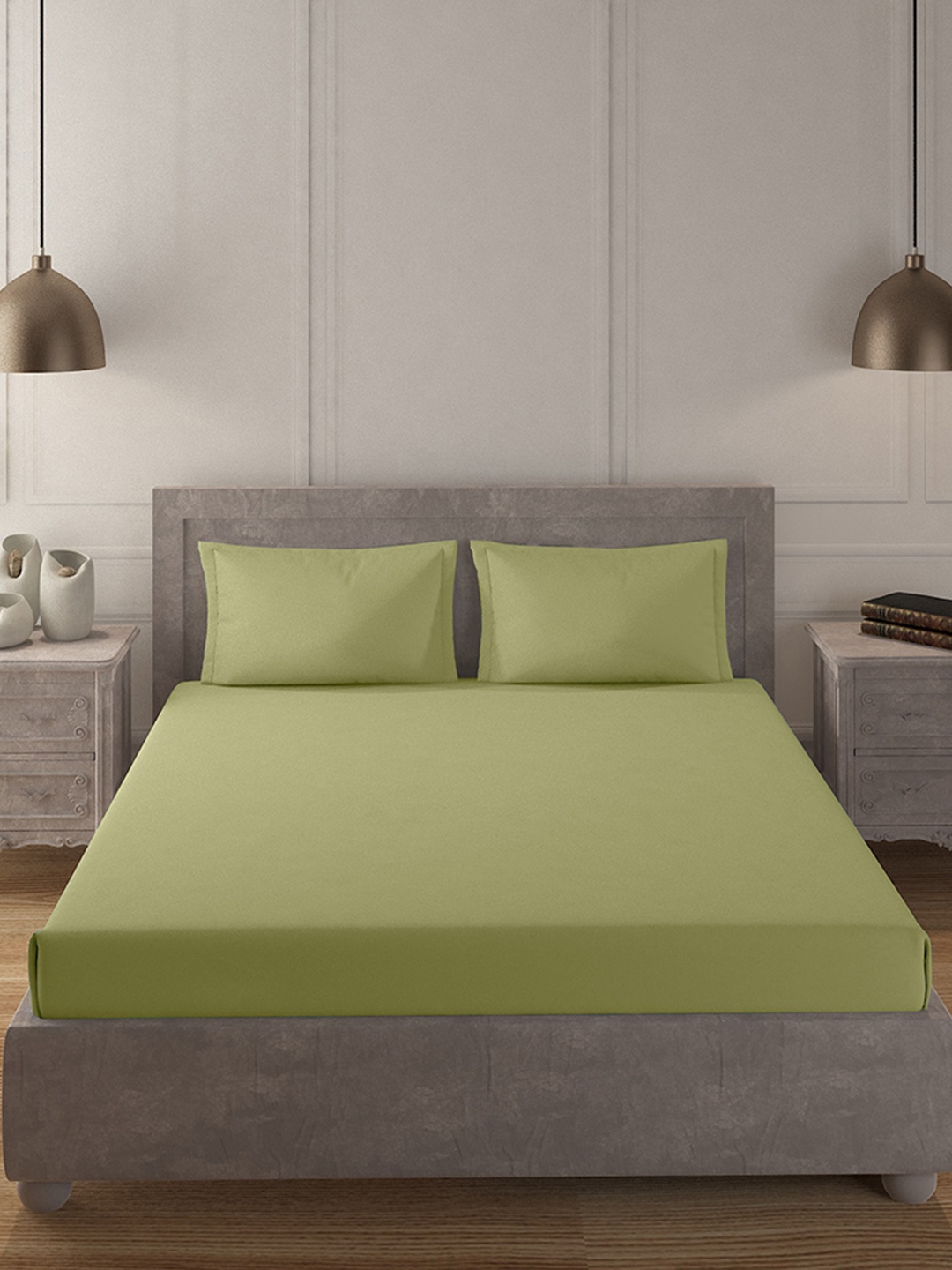 

Duroflex Green 200 TC Pure Cotton King Bedsheet with 2 Pillow Covers