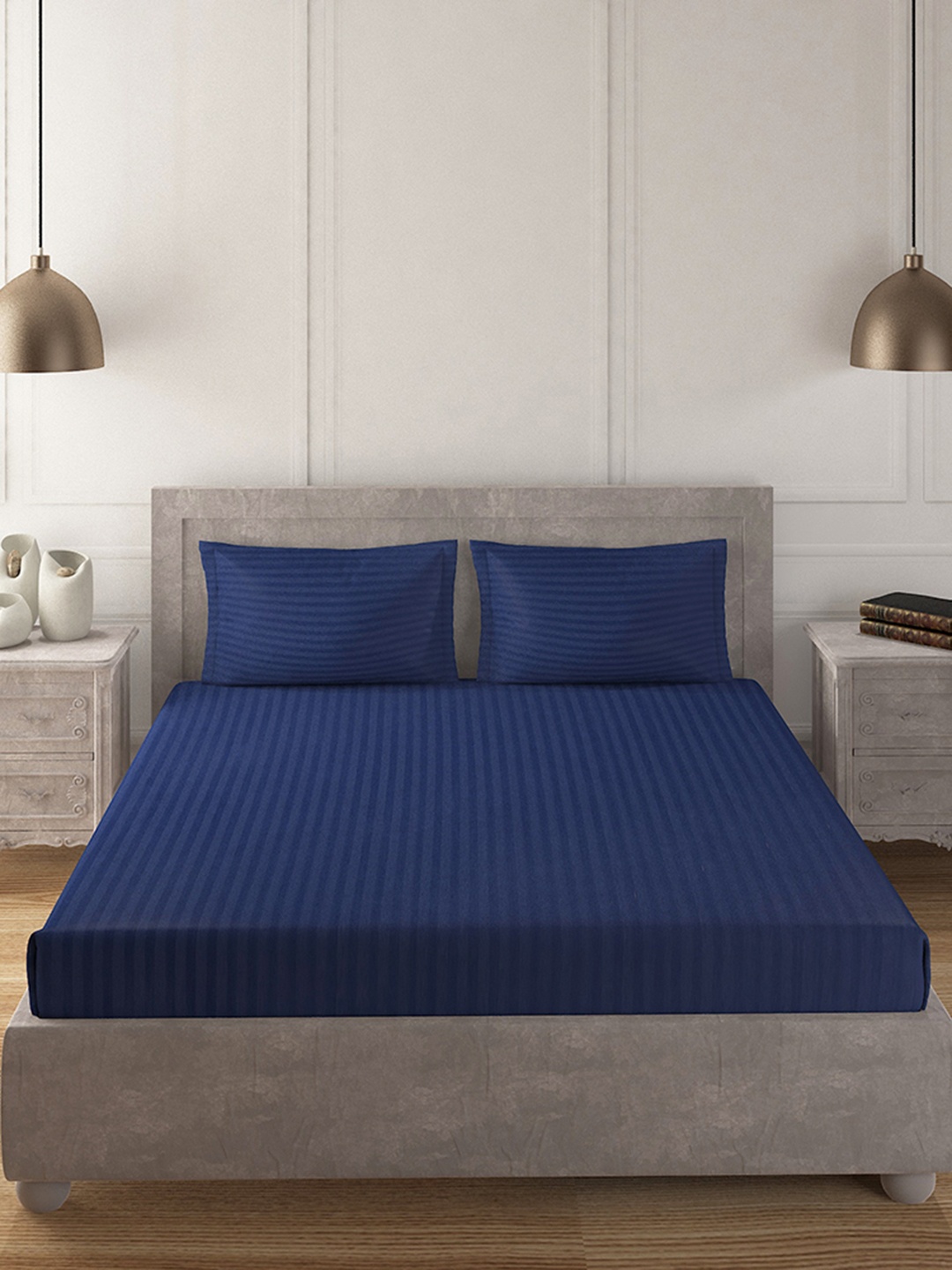 

Duroflex Blue Pure Cotton 210 TC King Bedsheet with 2 Pillow Covers