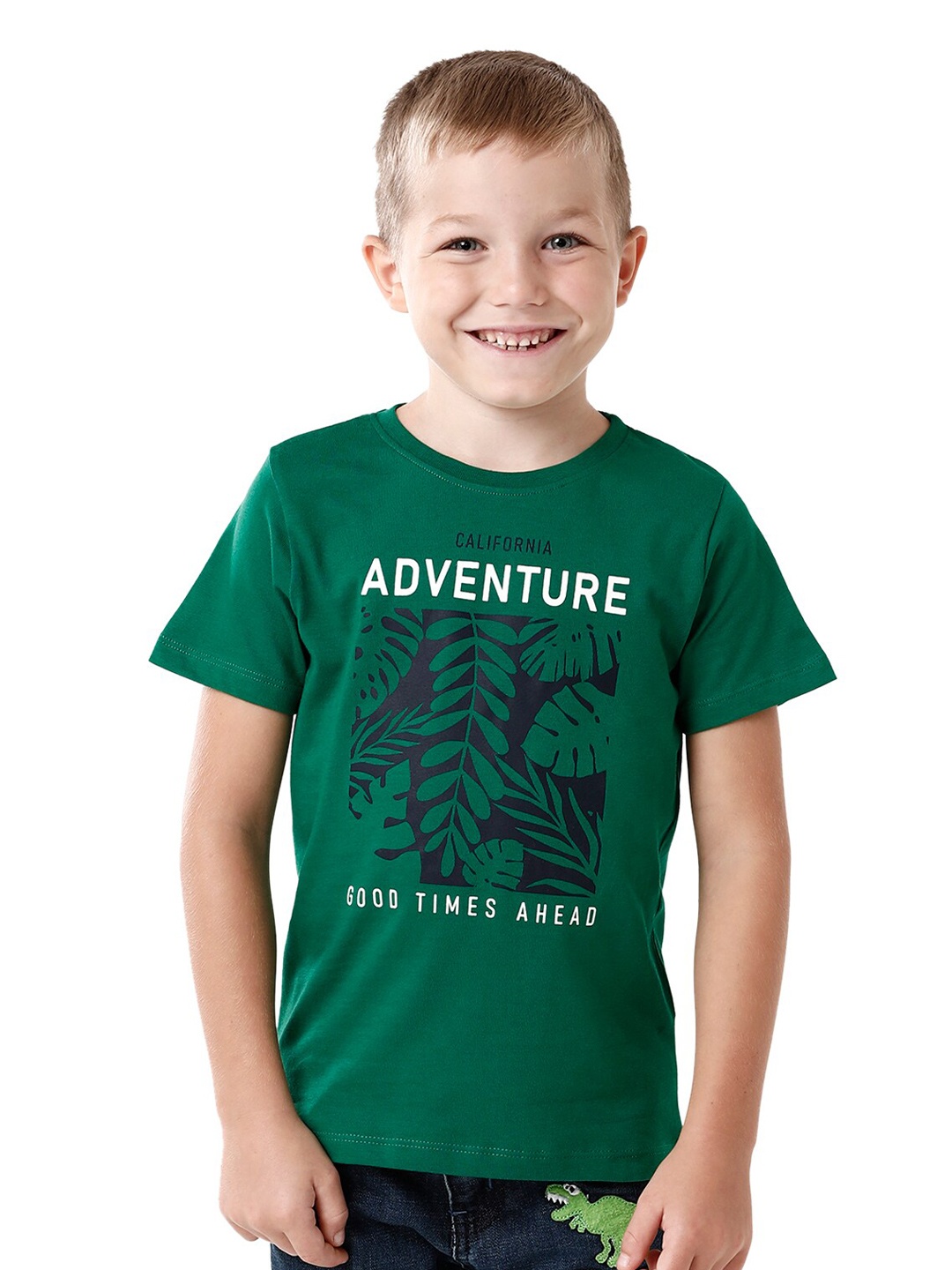 

KATE & OSCAR Boys Green Typography Printed T-shirt