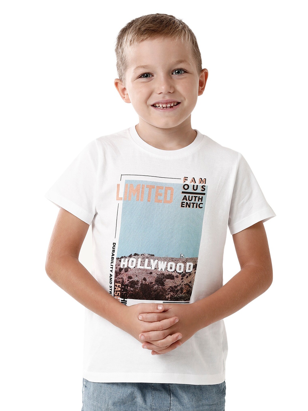 

KATE & OSCAR Boys White Printed T-shirt