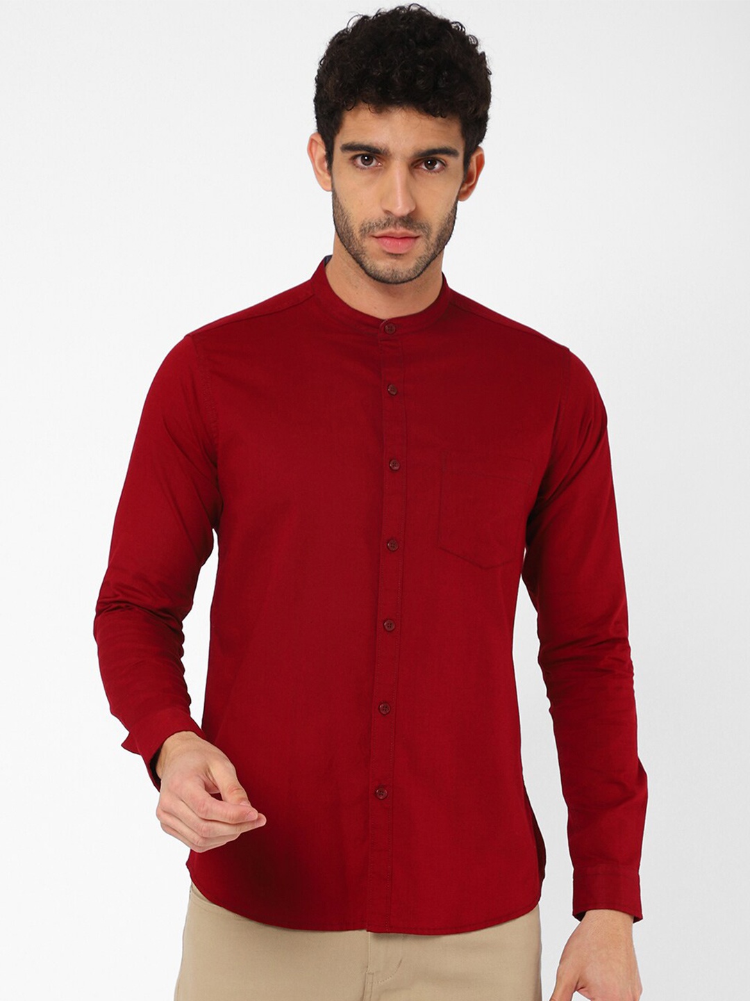 

R&B Men Maroon Casual Shirt