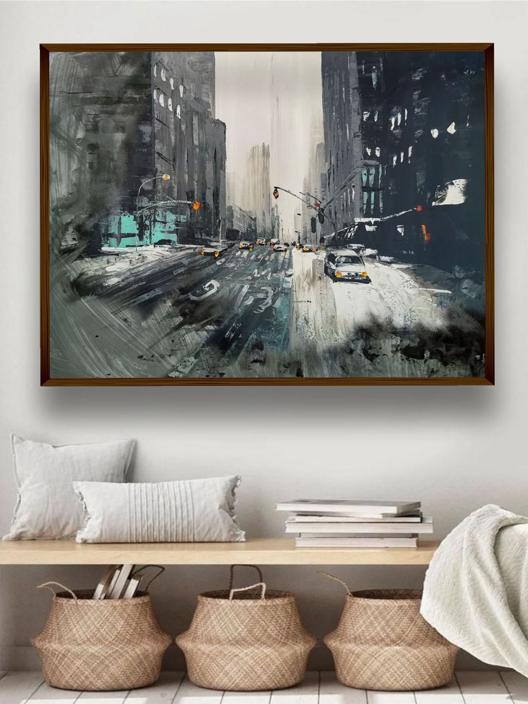 

The Art House Grey & Blue Abstract Wall Art