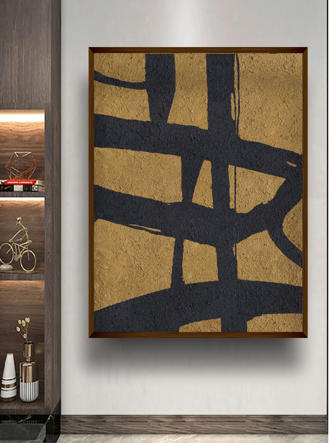 

The Art House Black & Brown Abstract Painting Wall Art