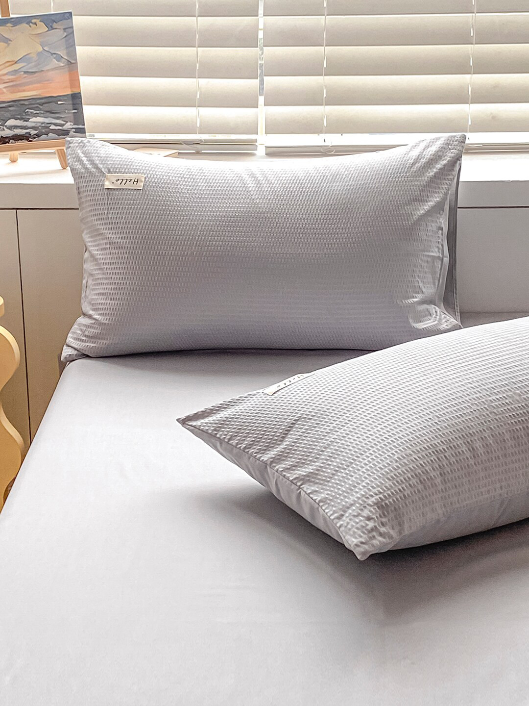 

JC Collection Grey Solid Single Bedsheet with 2 Pillow Covers & 1 Quilt Cover