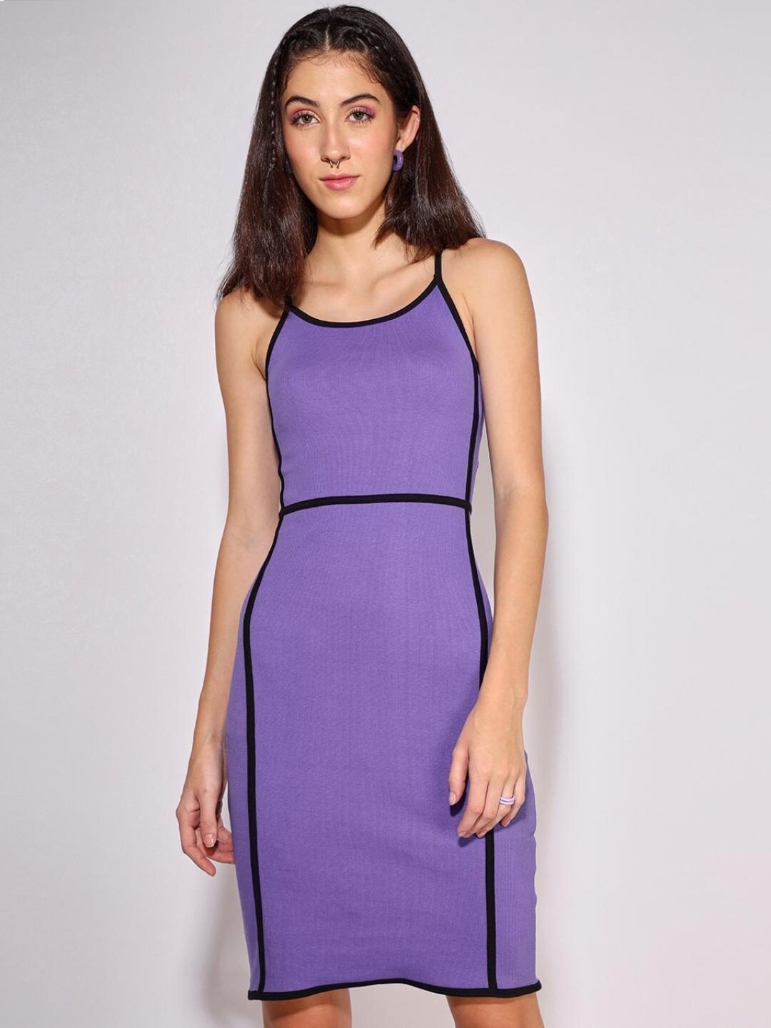 

Bewakoof Purple Slim Fit Slip Bodycon Dress