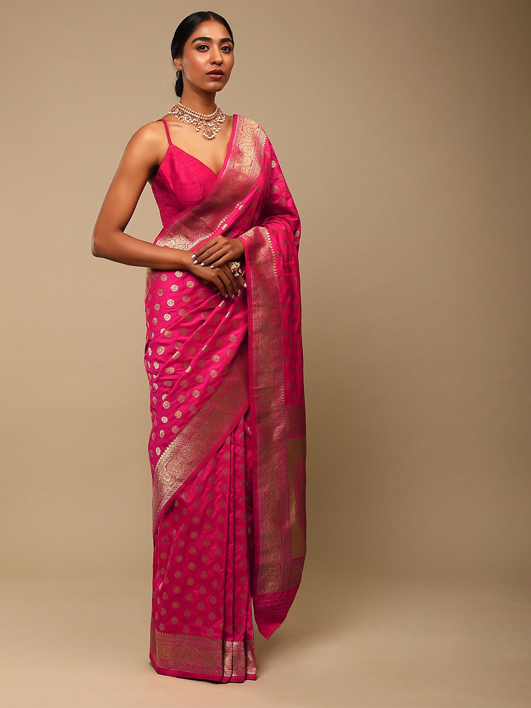 

Mitera Purple Woven Design Zari Art Silk Banarasi Saree
